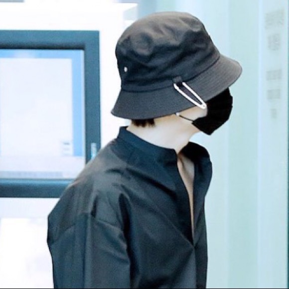 K-pop black bucket hat safety pin hat - Picture 4 of 5